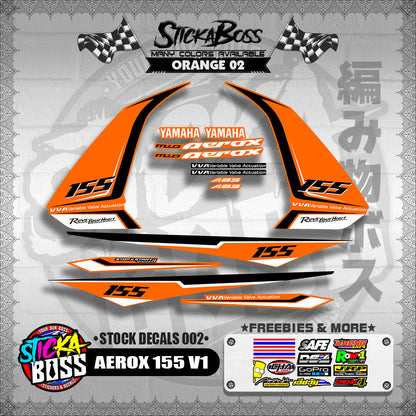 AEROX 155 V1 ( STOCK DECALS 002 )【WITH FREEBIES】