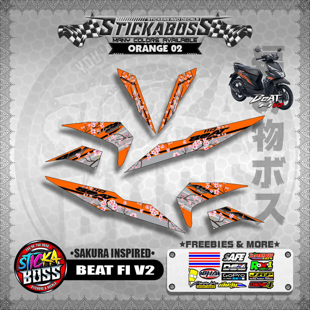 BEAT V2 STICKER DECALS ( SAKURA INSPIRED )【WITH FREEBIES】