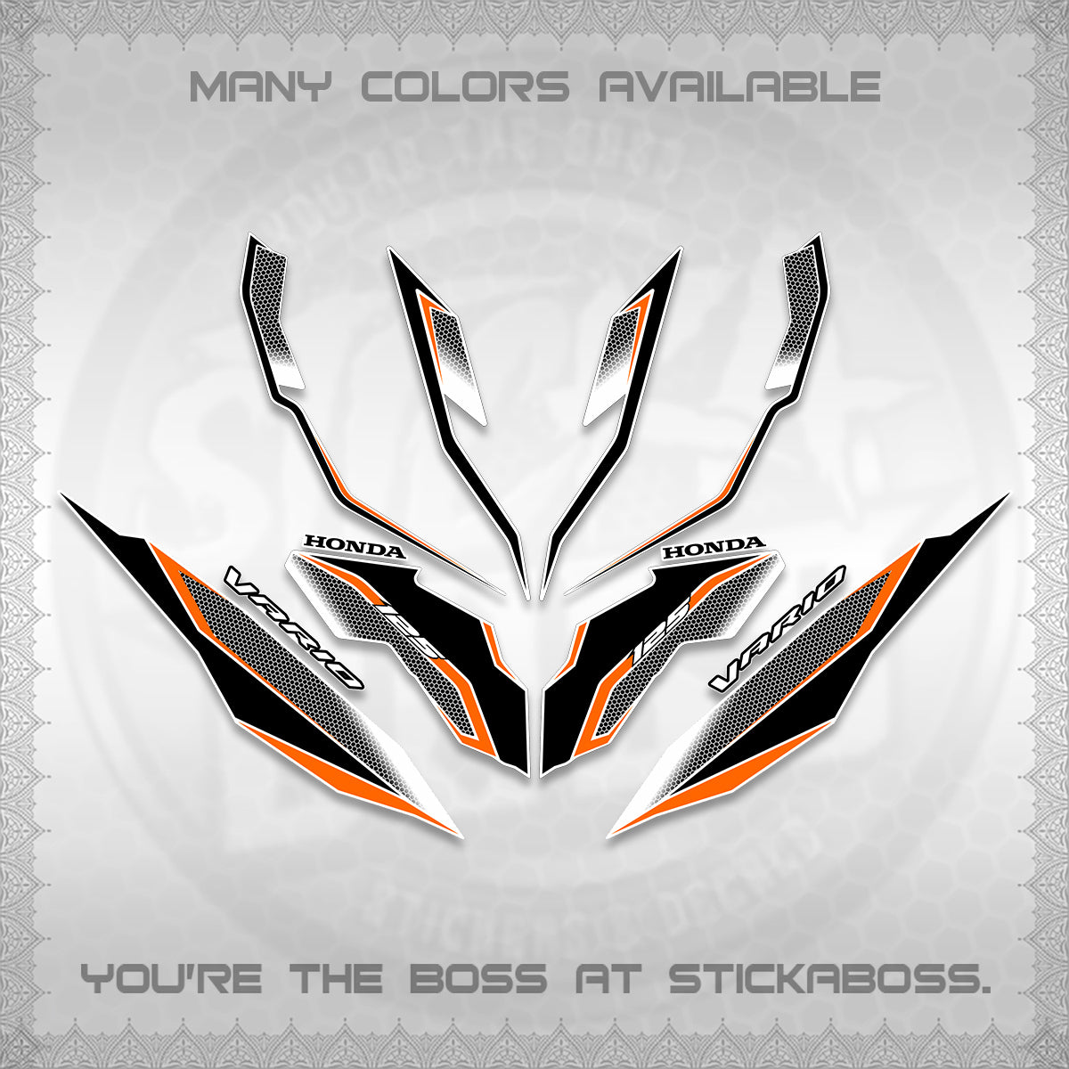 CLICK 125 V3 VARIO DECALS (2026 INDO HONEYCOMB DESIGN) STICKER DECALS By STICKABOSS (Copy)
