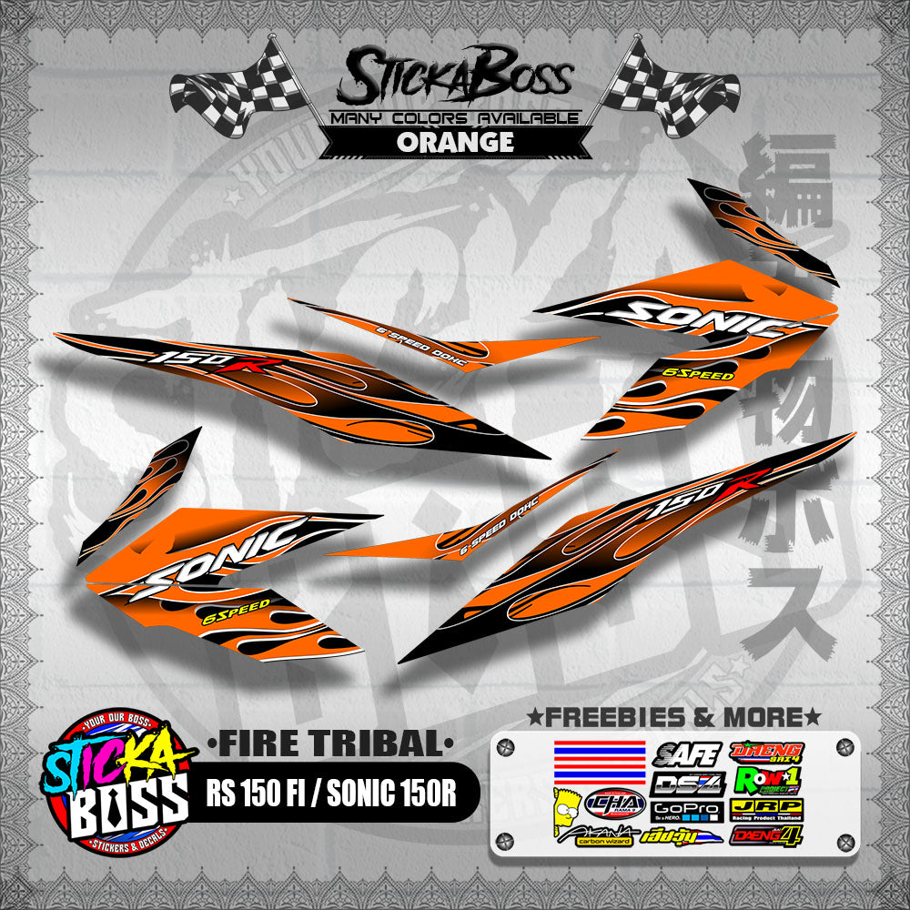 RS 150 FI / SONIC 150R DECALS ( FIRE TRIBAL )【WITH FREEBIES】