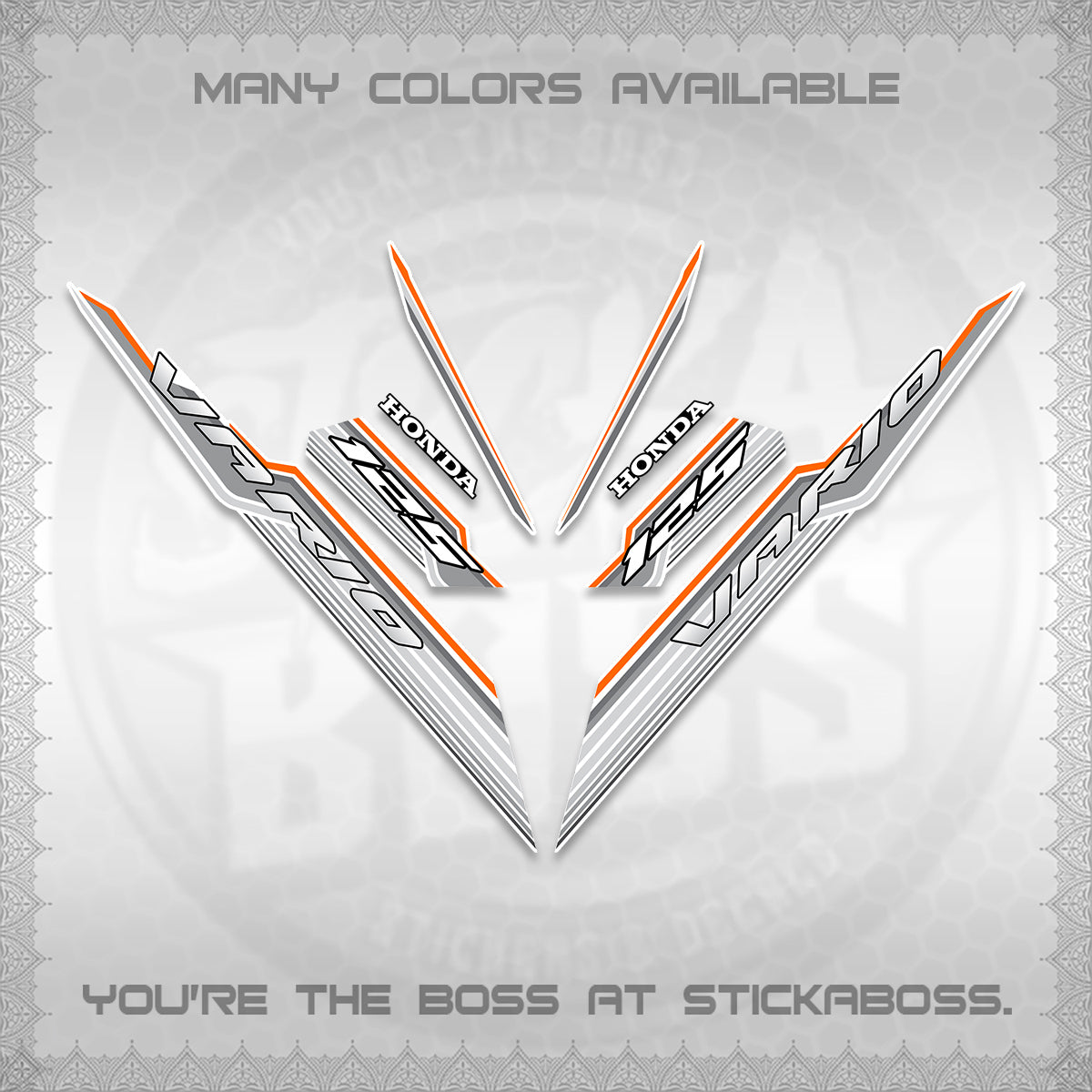 CLICK 125 V3 INDO FOR WHITE DECALS (2024 SV 07-A2 STYLE) STICKER KITS By STICKABOSS