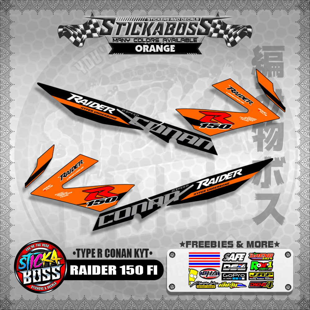 RAIDER 150 FI DECALS ( TYPE R CONAN KYT ) 【WITH FREEBIES】