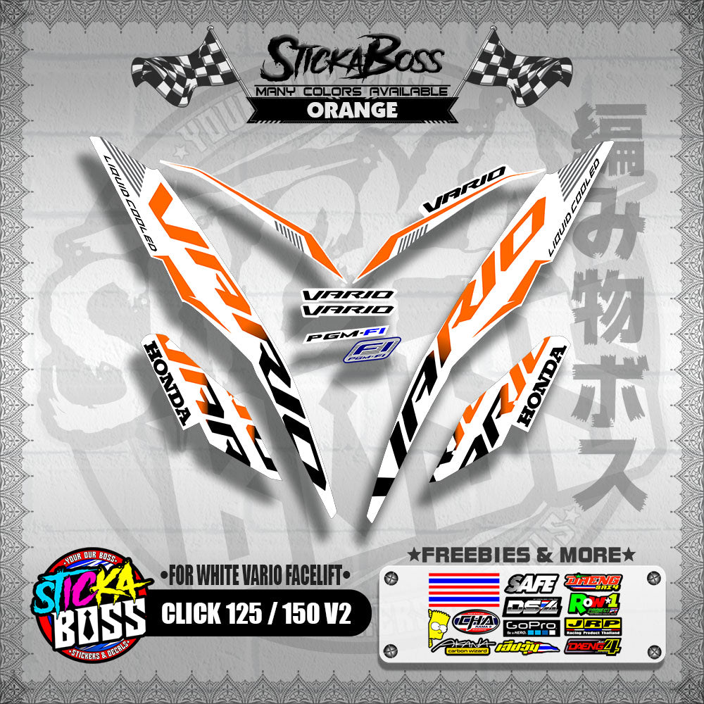 CLICK 125 / 150 V2 DECALS ( FOR WHITE VARIO FACELIFT )【WITH FREEBIES】