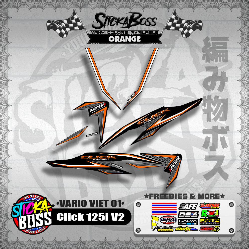 CLICK 125i V2 DECALS ( VARIO VIET 01 )【WITH FREEBIES】