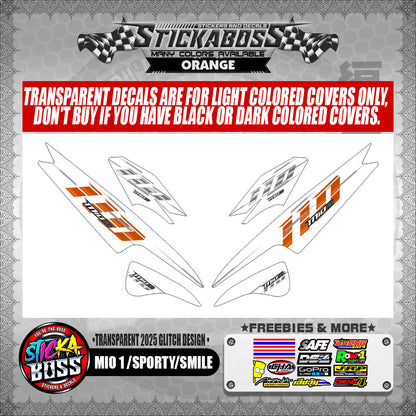 MIO 1/SPORTY/SMILE STICKER DECALS ( TRANSPARENT 2025 GLITCH DESIGN )【WITH FREEBIES】