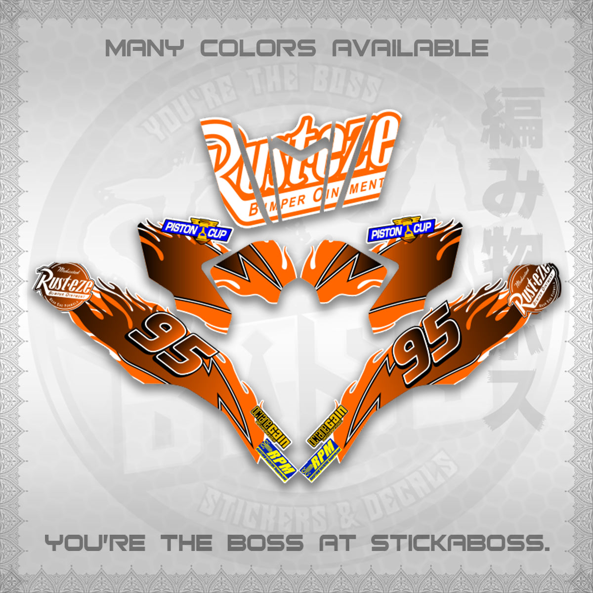 CLICK 125 V3 ( FOR WHITE LIGHTING MCQUEEN DESIGN ) STICKER DECALS By STICKABOSS