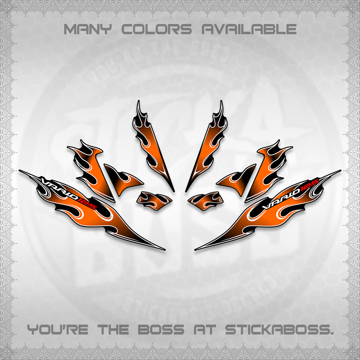 CLICK 125 V4 VARIO DECALS (2026 MOTIF FLAME 1 TONE)STICKER DECALS By STICKABOSS