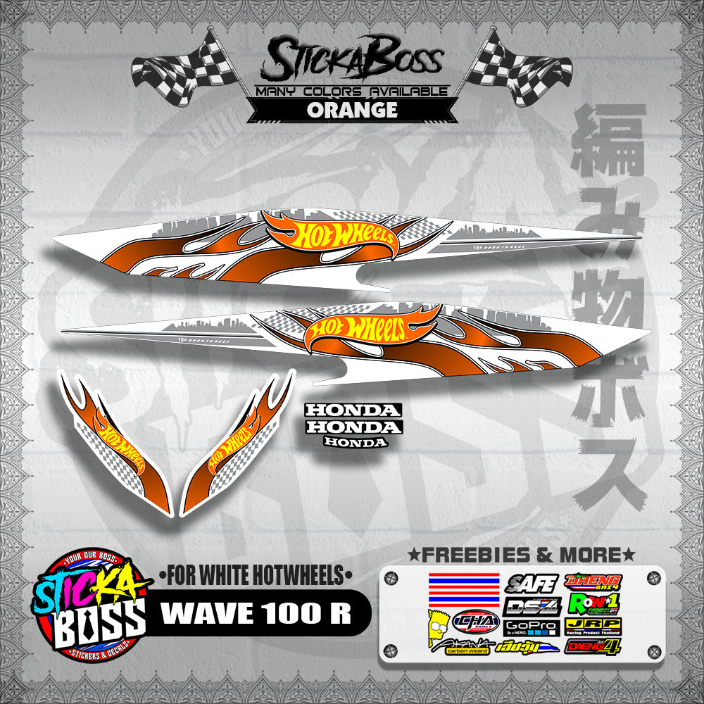 WAVE 100 R 2018 DECALS ( FOR WHITE HOTWHEELS )【WITH FREEBIES】