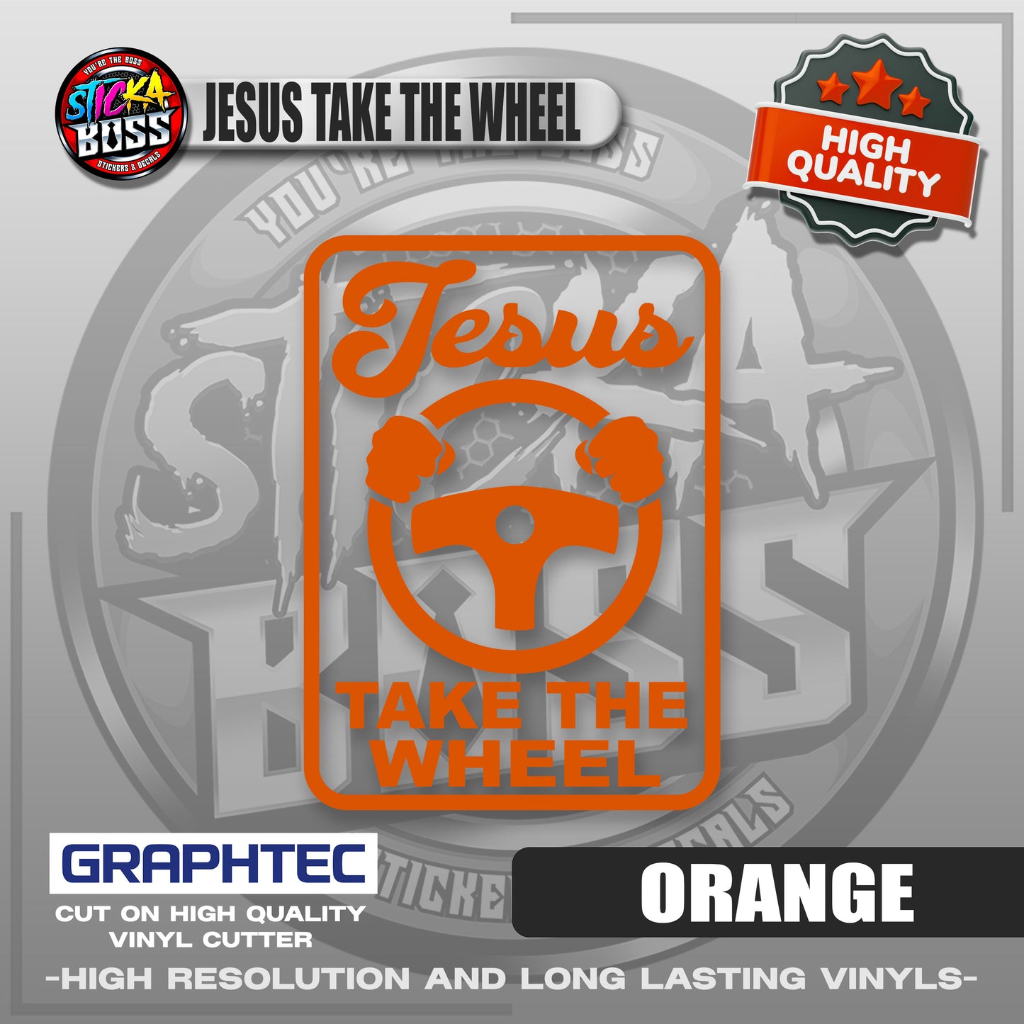 JESUS TAKE THE WHEEL | VINYL WATERPROOF CUT-OUT STICKER DECALS【Stickaboss】