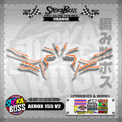 AEROX 155 V2 DECALS ( FOR WHITE 2023 CUSTOM STRIPING )【WITH FREEBIES】