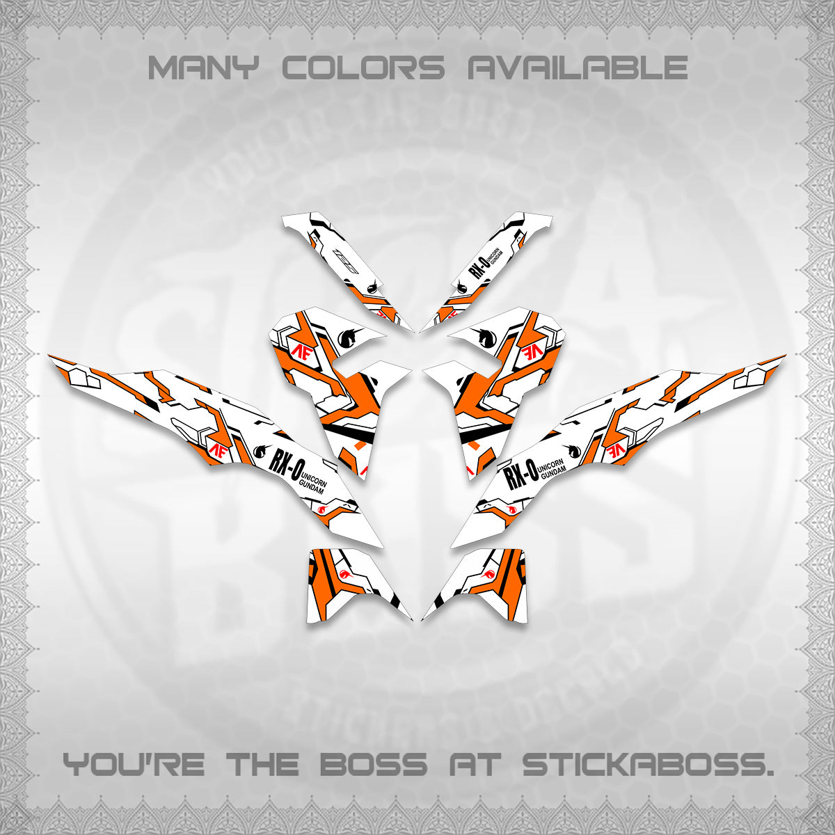 CLICK V3 VARIO FOR WHITE DECALS (UNICORN GUNDAM DESIGN) STICKER DECALS By STICKABOSS