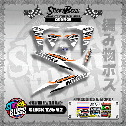 CLICK 125 V2 DECALS ( FOR WHITE NEW THAI CAMO ) WITH FREEBIES】