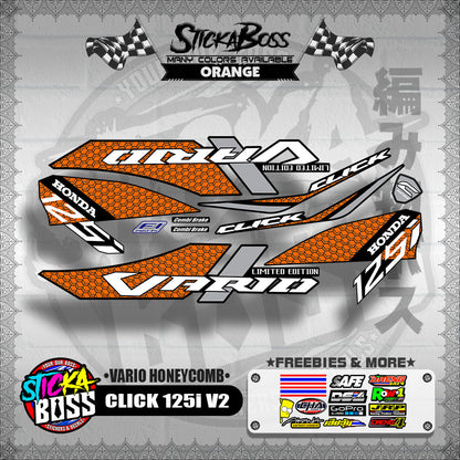 CLICK 125i V2 DECALS ( VARIO HONEYCOMB )【WITH FREEBIES】