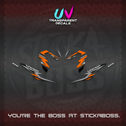 CLICK 125 V4 VARIO UV TRANSPARENT DECALS (2026 VR0006 DESIGN) STICKER KITS BY STICKABOSS