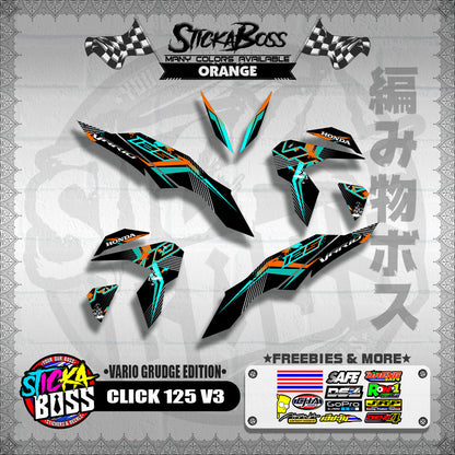 CLICK 125 V3 DECALS ( VARIO GRUDGE EDITION )【WITH FREEBIES】
