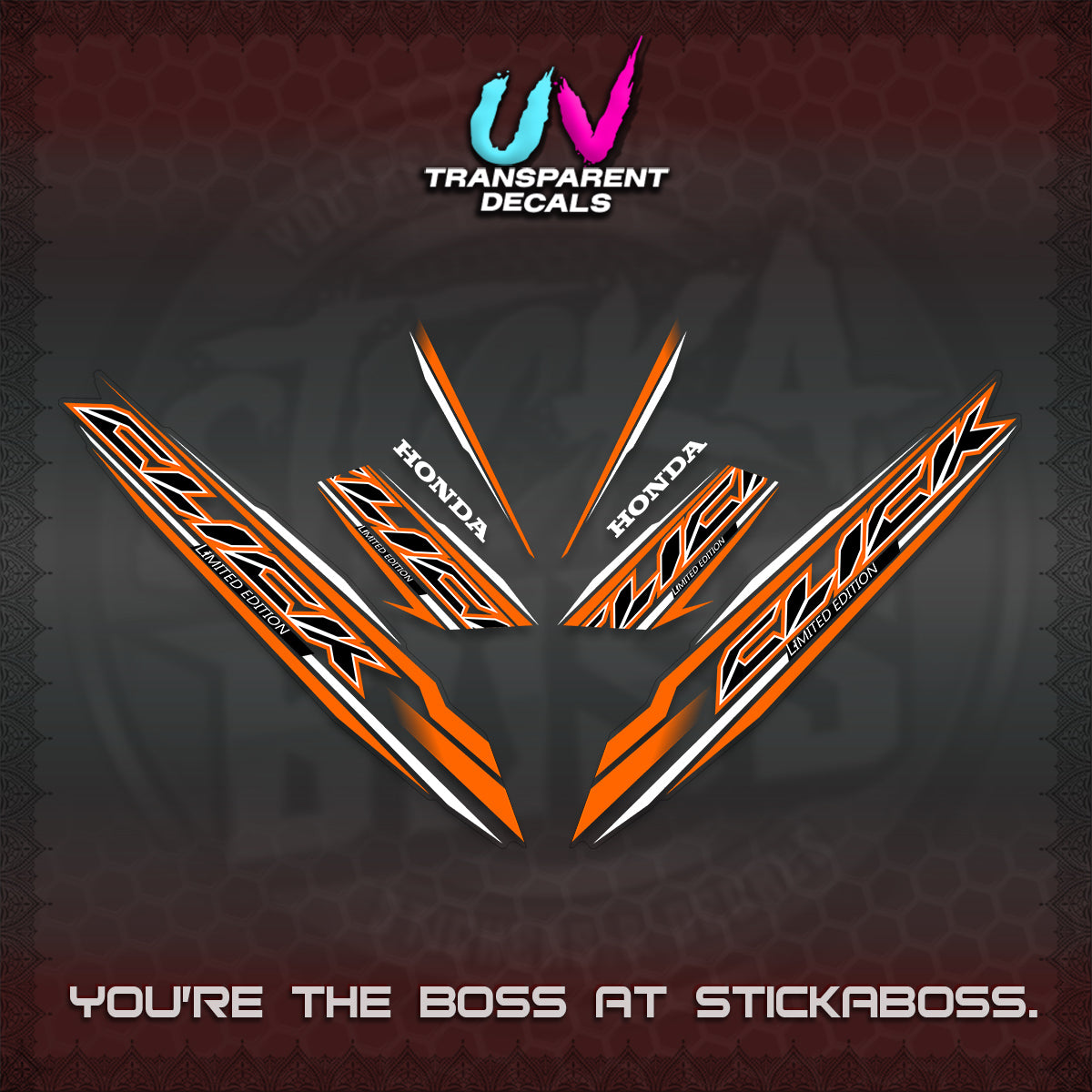 CLICK 125 V3 INDO UV TRANSPARENT DECALS (2024 SV 13-A2 STYLE) STICKER KITS By STICKABOSS