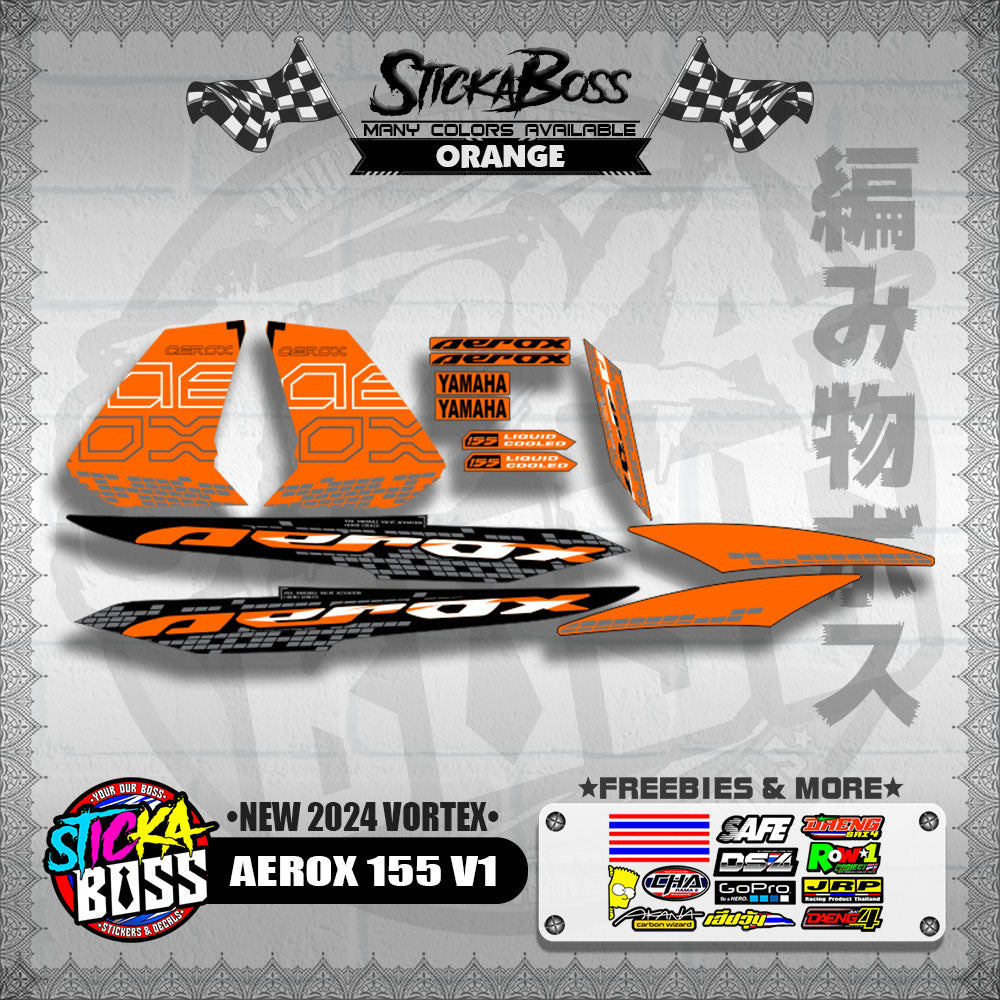 AEROX 155 V1 DECALS ( NEW 2024 VORTEX )【WITH FREEBIES】