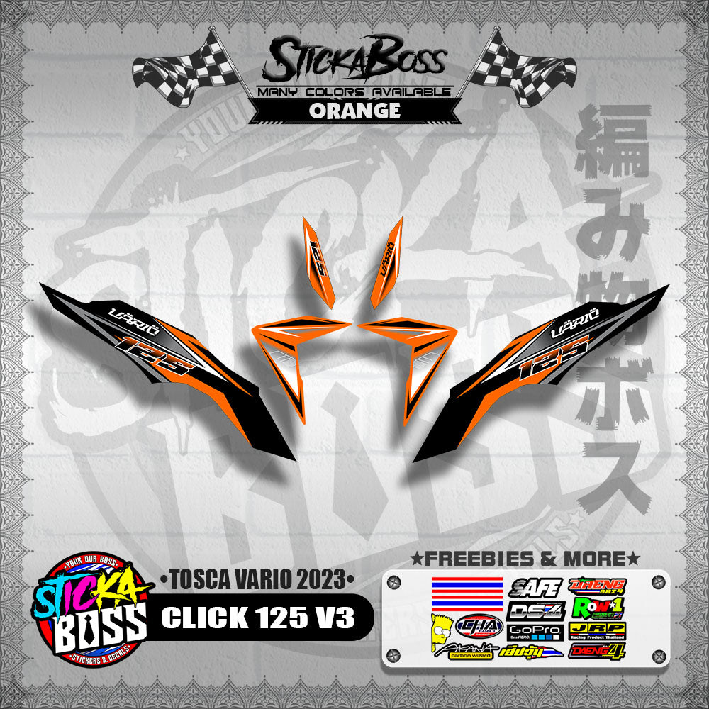 CLICK 125 V3 DECALS ( TOSCA VARIO 2023 )【WITH FREEBIES】