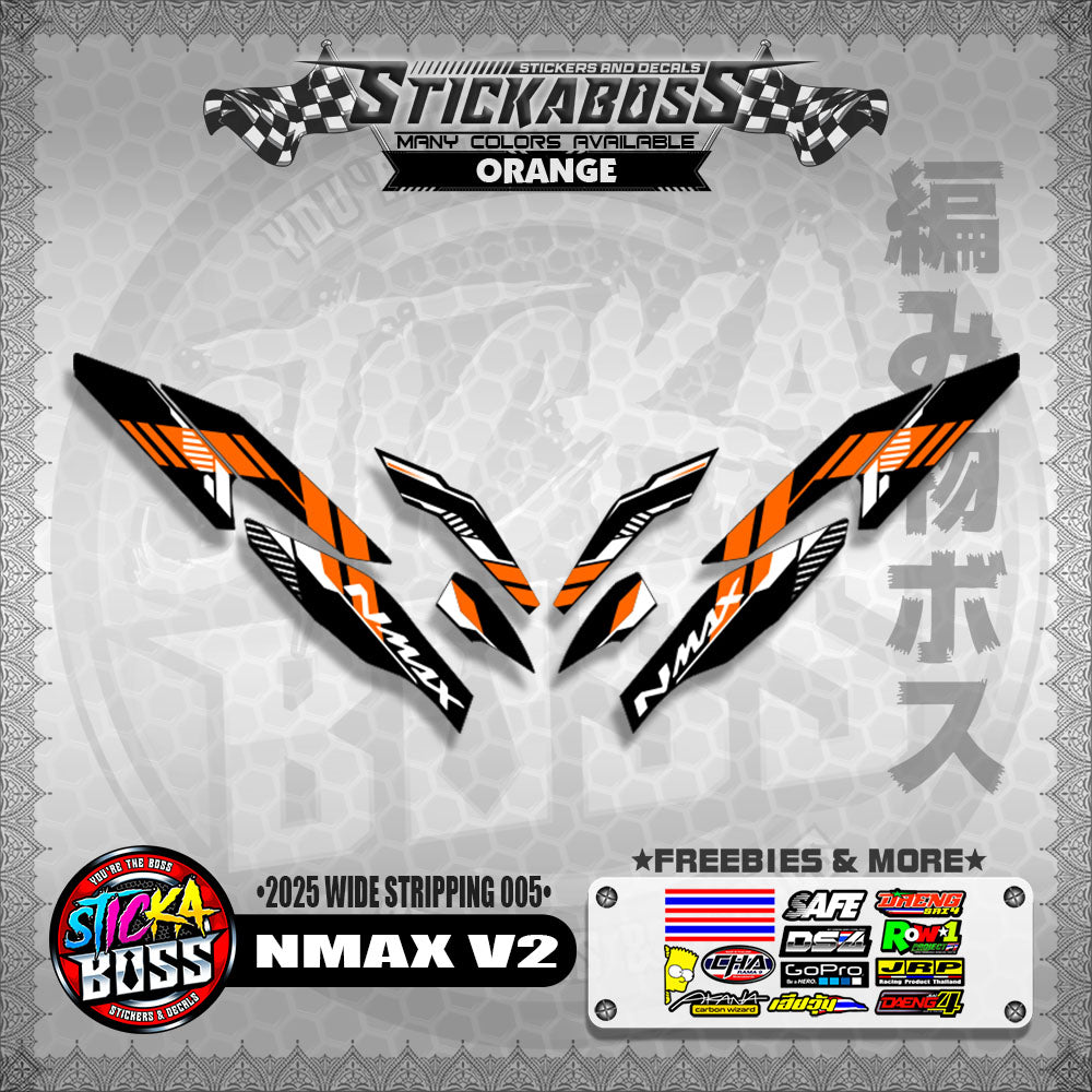 NMAX V2 INDO STICKER DECALS ( 2025 WIDE STRIPPING 005 )【WITH FREEBIES】