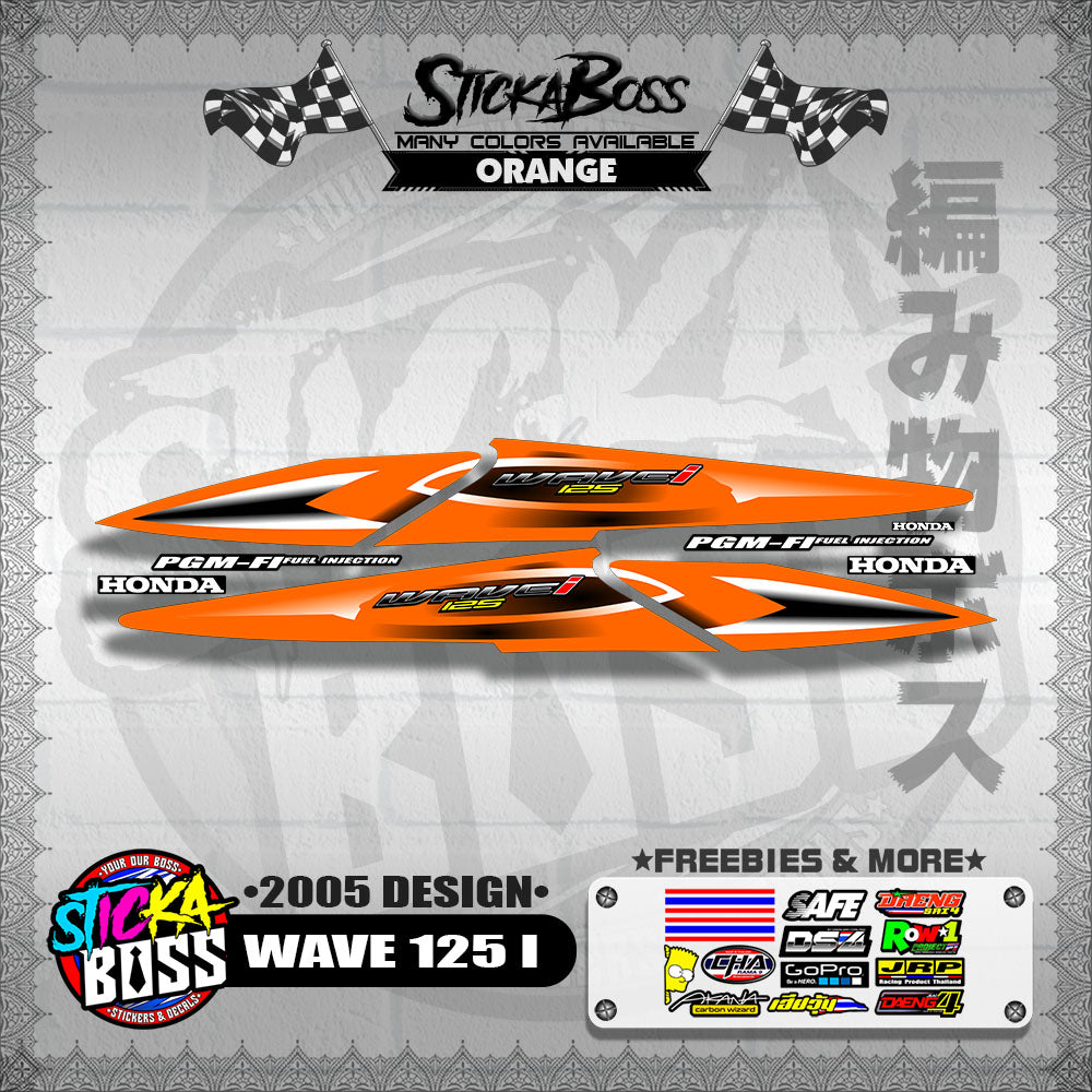 WAVE 125 I DECALS ( 2005 DESIGN )【WITH FREEBIES】