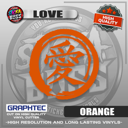 LOVE - JAPANESE KANJI SYMBOL | VINYL WATERPROOF CUT-OUT STICKER DECALS【Stickaboss】