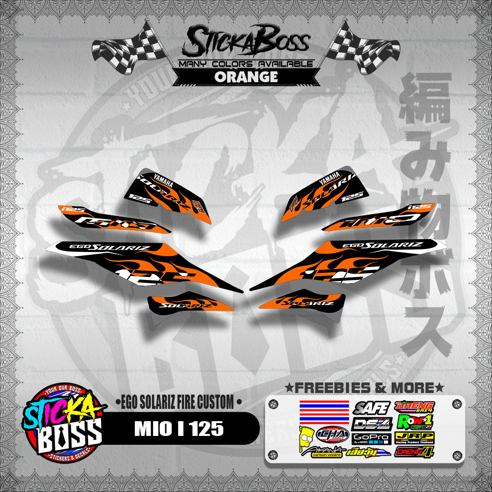 MIO I 125 DECALS ( EGO SOLARIZ FIRE CUSTOM )【WITH FREEBIES】
