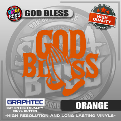 GOD BLESS | VINYL WATERPROOF CUT-OUT STICKER DECALS【Stickaboss】