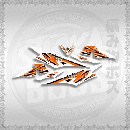 MIO SOUL I STRIPING CARBURETOR FOR WHITE STICKER DECALS By STICKABOSS (SOFIE LAMINATED WATERPROOF)