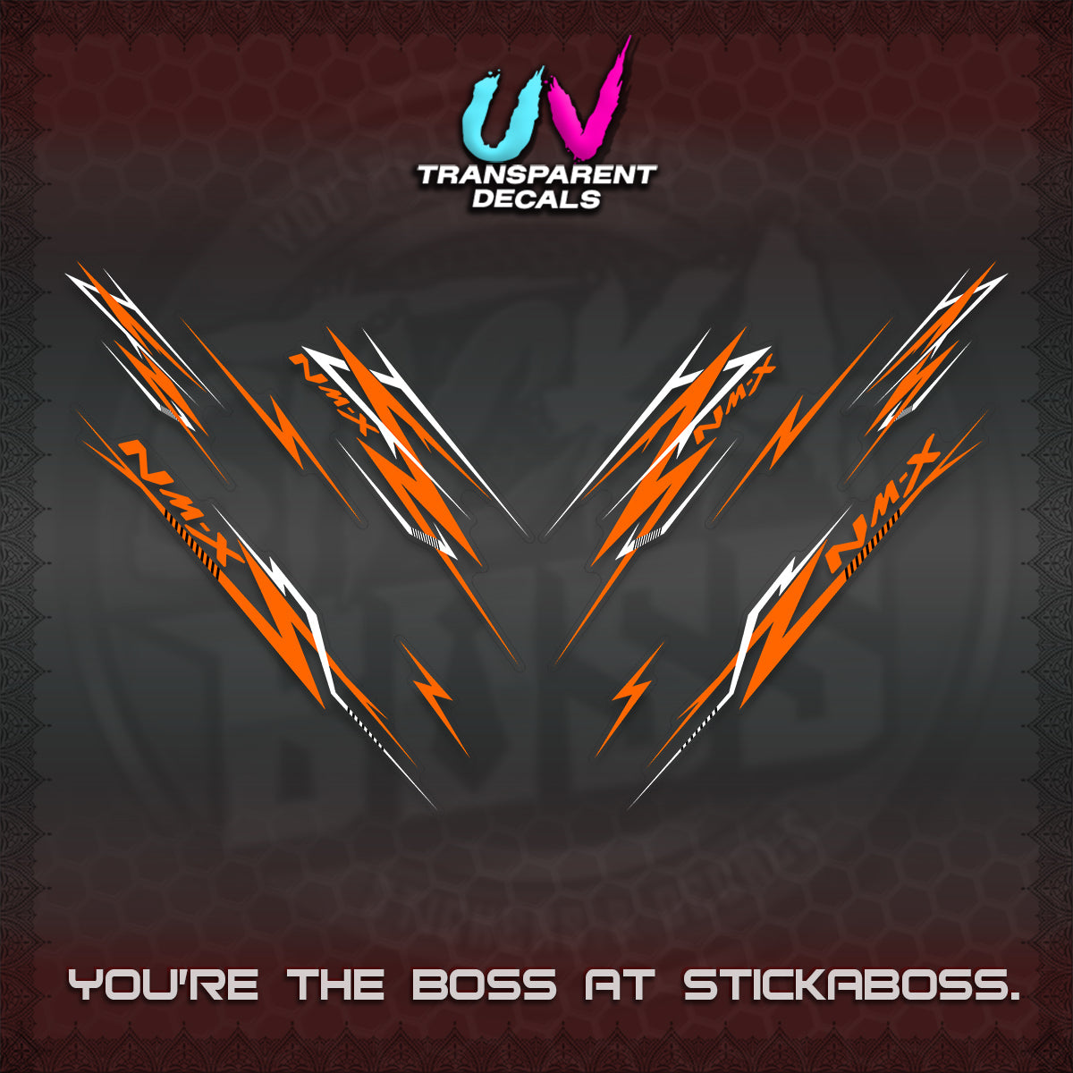 NMAX V2 UV TRANSPARENT DECALS (2024 NM A8 STYLE) STICKER DECALS By STICKABOSS