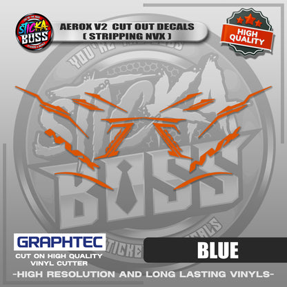 AEROX V2 CUT OUT DECALS ( STRIPPING NVX ) | VINYL WATERPROOF CUT-OUT STICKER DECALS