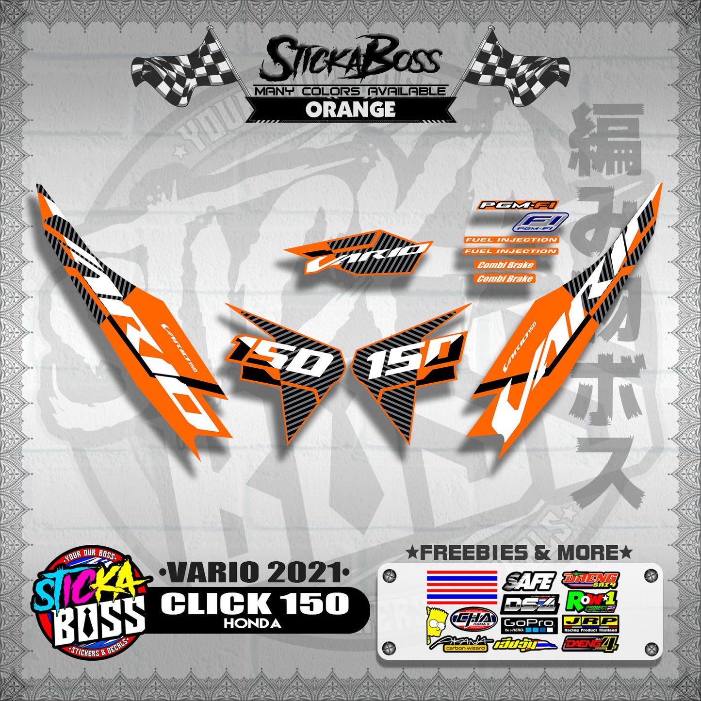 CLICK 150 V2 DECALS ( VARIO 2021 )【WITH FREEBIES】