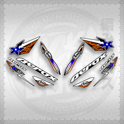 AEROX 155 V1 CUSTOM DESIGN ( ARAI NINJA BLADES ) STICKER DECALS By STICKABOSS