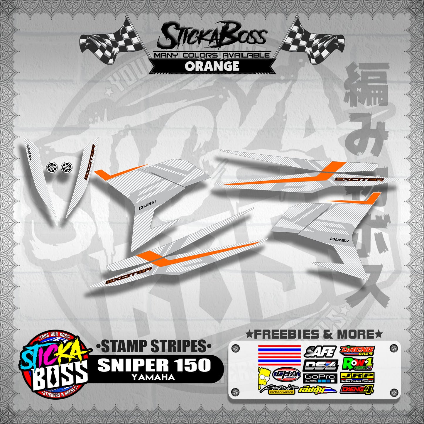 SNIPER 150 DECALS ( STAMP STRIPES )【WITH FREEBIES】