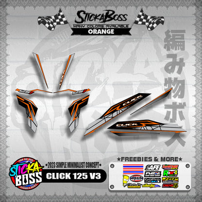 CLICK 125 V3 DECALS ( 2023 SIMPLE MINIMALIST CONCEPT )【WITH FREEBIES】