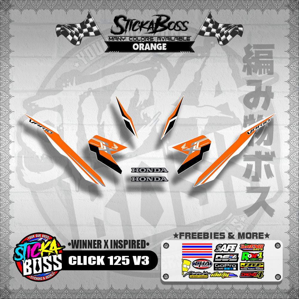 CLICK 125 V3 DECALS ( WINNER X INSPIRED )【WITH FREEBIES】