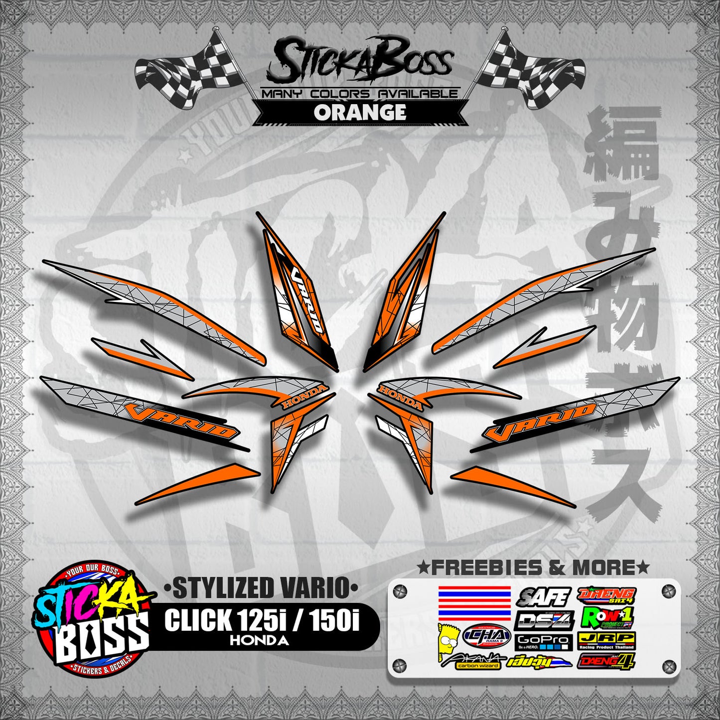 CLICK 125i / 150i V2 DECALS ( STYLIZED VARIO )【WITH FREEBIES】