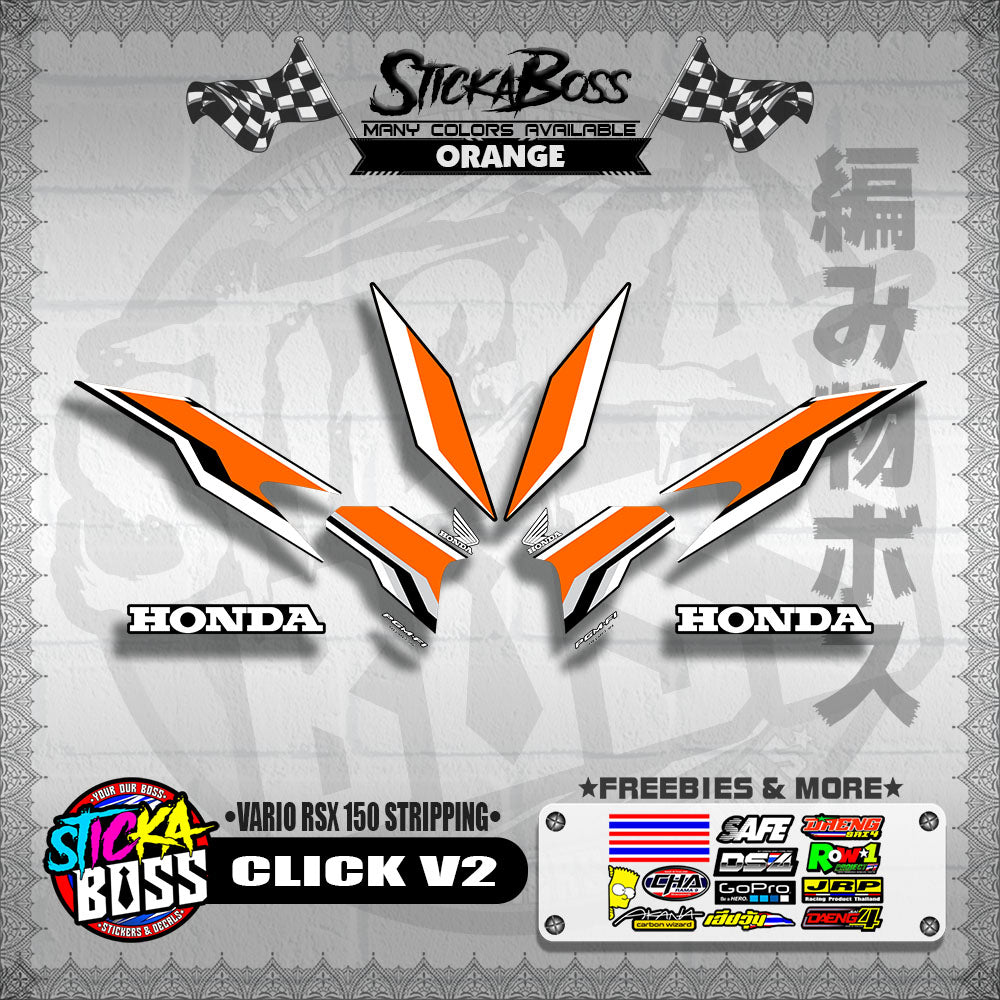 CLICK V2 DECALS ( VARIO RSX 150 STRIPPING )【WITH FREEBIES】