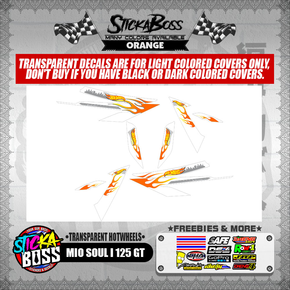 MIO SOUL I 125 GT DECALS ( TRANSPARENT HOTWHEELS )【WITH FREEBIES】