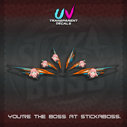 MIO SPORTY UV TRANSPARENT DECALS (2026 ANYA MOTIF DESIGN)STICKER DECALS By STICKABOSS