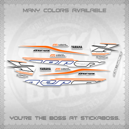 AEROX 155 V1 FOR WHITE DECALS (2026 CYBER STYLE 01) STICKER KITS BY STICKABOSS
