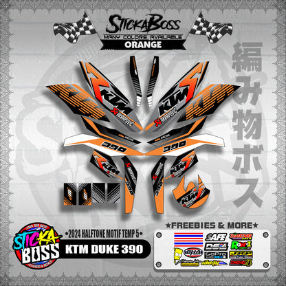 KTM DUKE 390 STICKER DECALS ( 2024 HALFTONE MOTIF TEMP 5 )【WITH FREEBIES】