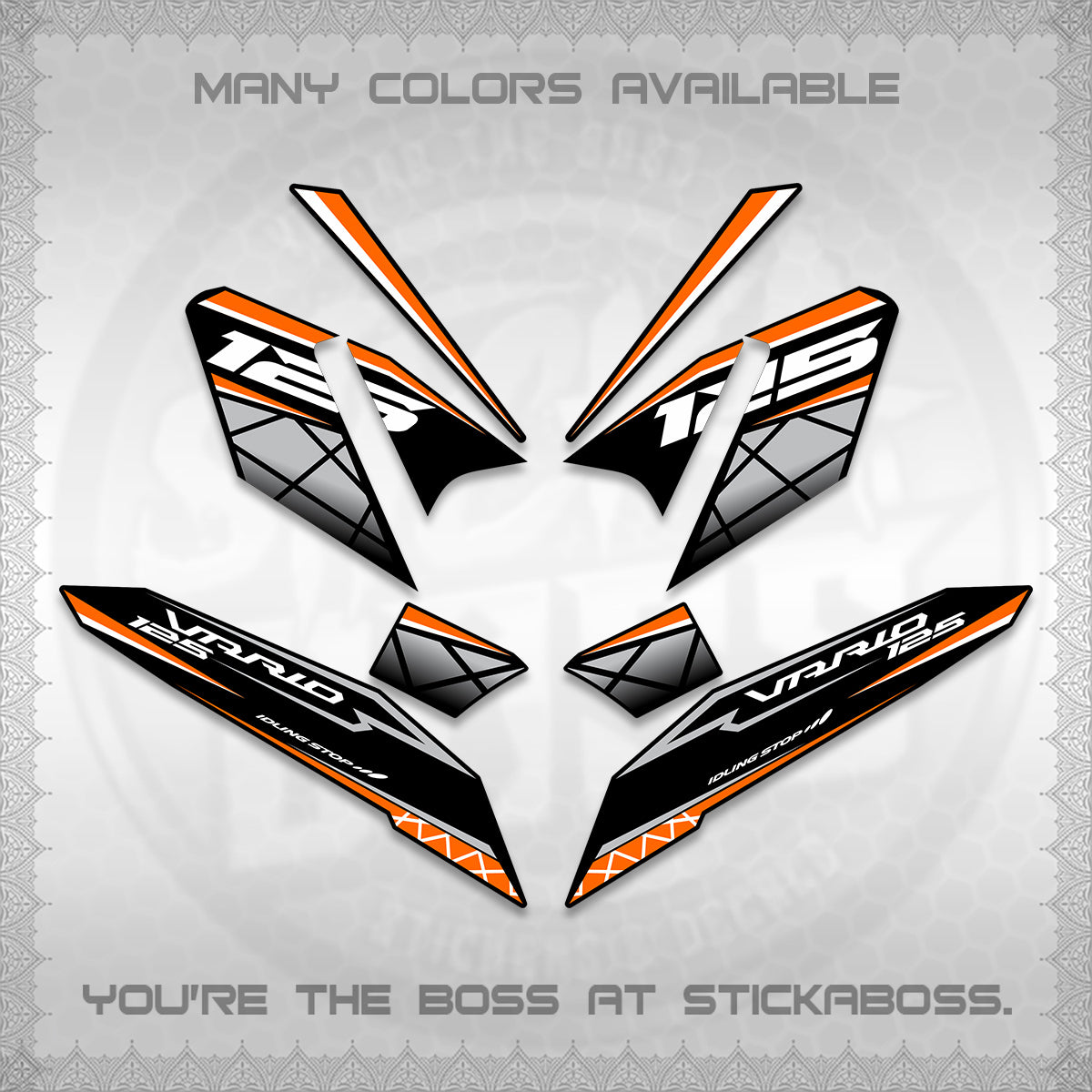 CLICK 125 V4 VARIO DECALS (2026 MODERN STRIPE DESIGN) STICKER KITS BY STICKABOSS