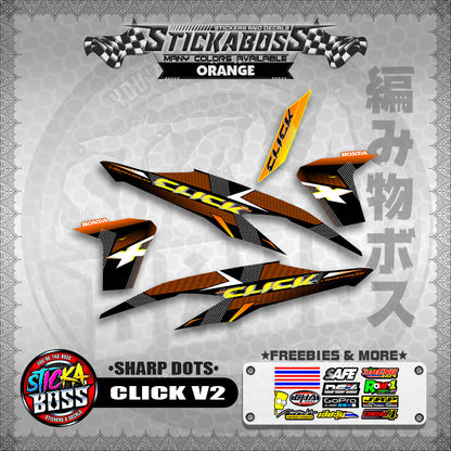 CLICK V2 STICKER DECALS ( SHARP DOTS )【WITH FREEBIES】