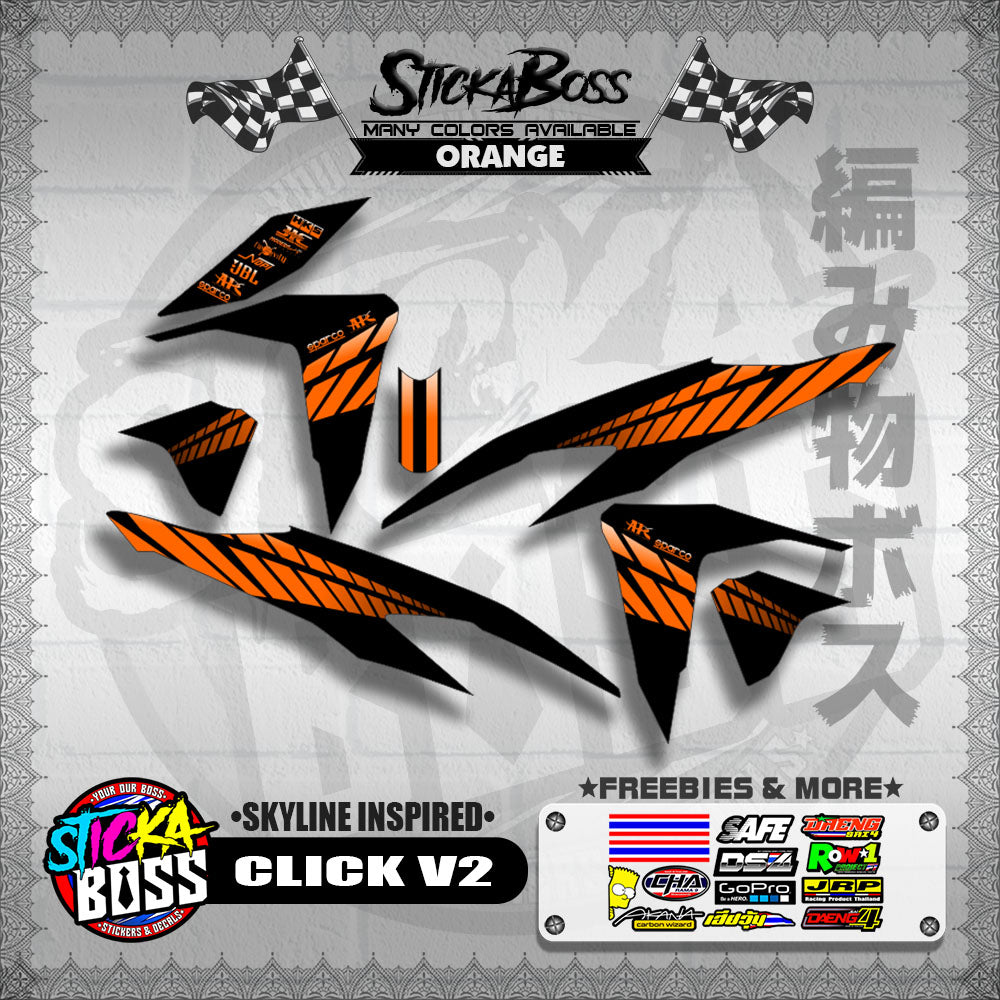 CLICK V2 DECALS ( SKYLINE INSPIRED )【WITH FREEBIES】