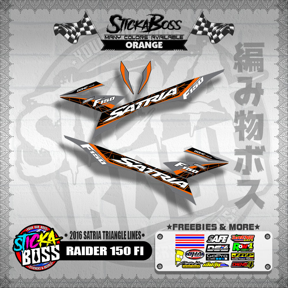 RAIDER 150 FI DECALS ( 2016 SATRIA TRIANGLE LINES )【WITH FREEBIES】
