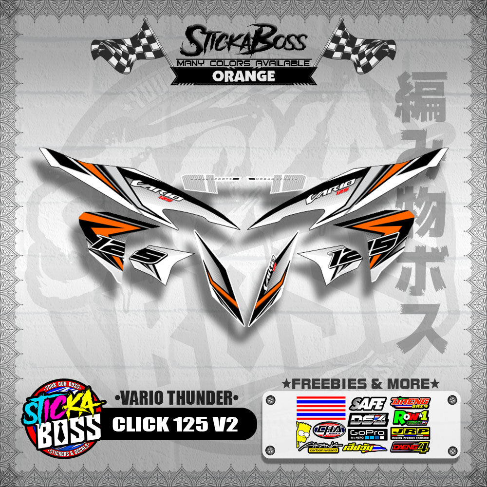 CLICK 125 V2 DECALS ( VARIO THUNDER )【WITH FREEBIES】