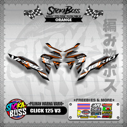 CLICK 125 V3 MALAYSIAN DECALS ( PILIHAN WARNA VARIO )【WITH FREEBIES】