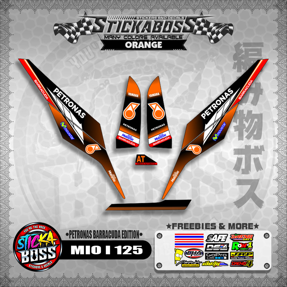MIO I 125 STICKER DECALS ( PETRONAS BARRACUDA EDITION )【WITH FREEBIES】