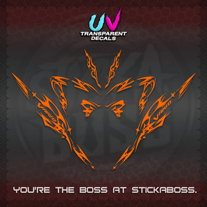 CLICK 125 V4 VARIO UV TRANSPARENT DECALS (2026 TRIBAL LIGHTNING DESIGN) STICKER KITS BY STICKABOSS
