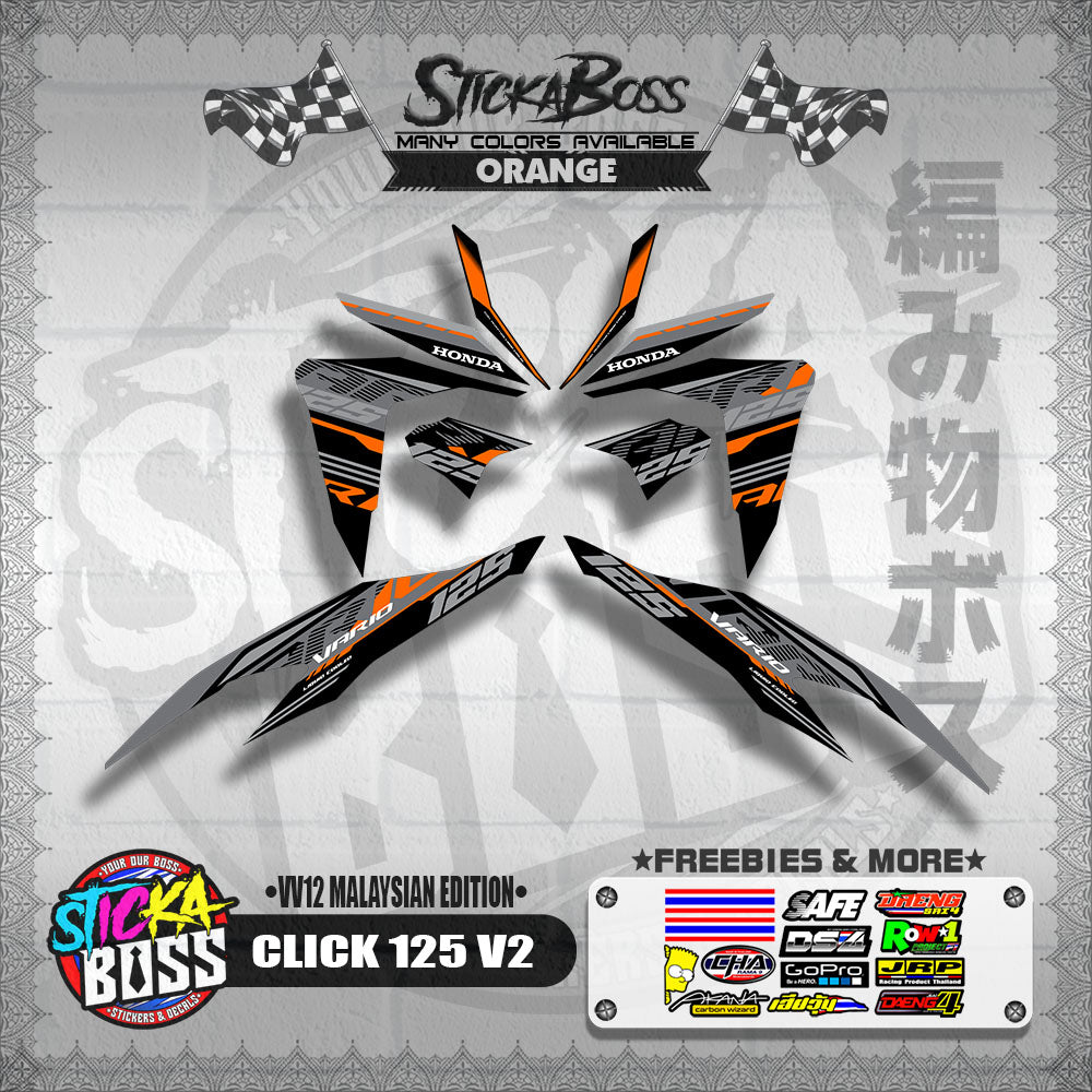 CLICK 125 V2 DECALS ( VV12 MALAYSIAN EDITION ) 【WITH FREEBIES】